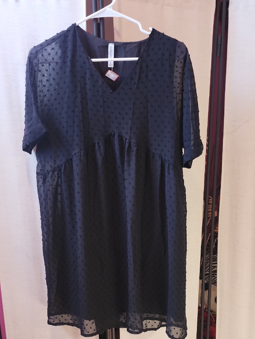Zenana Outfitters Black Dress with Label Detail